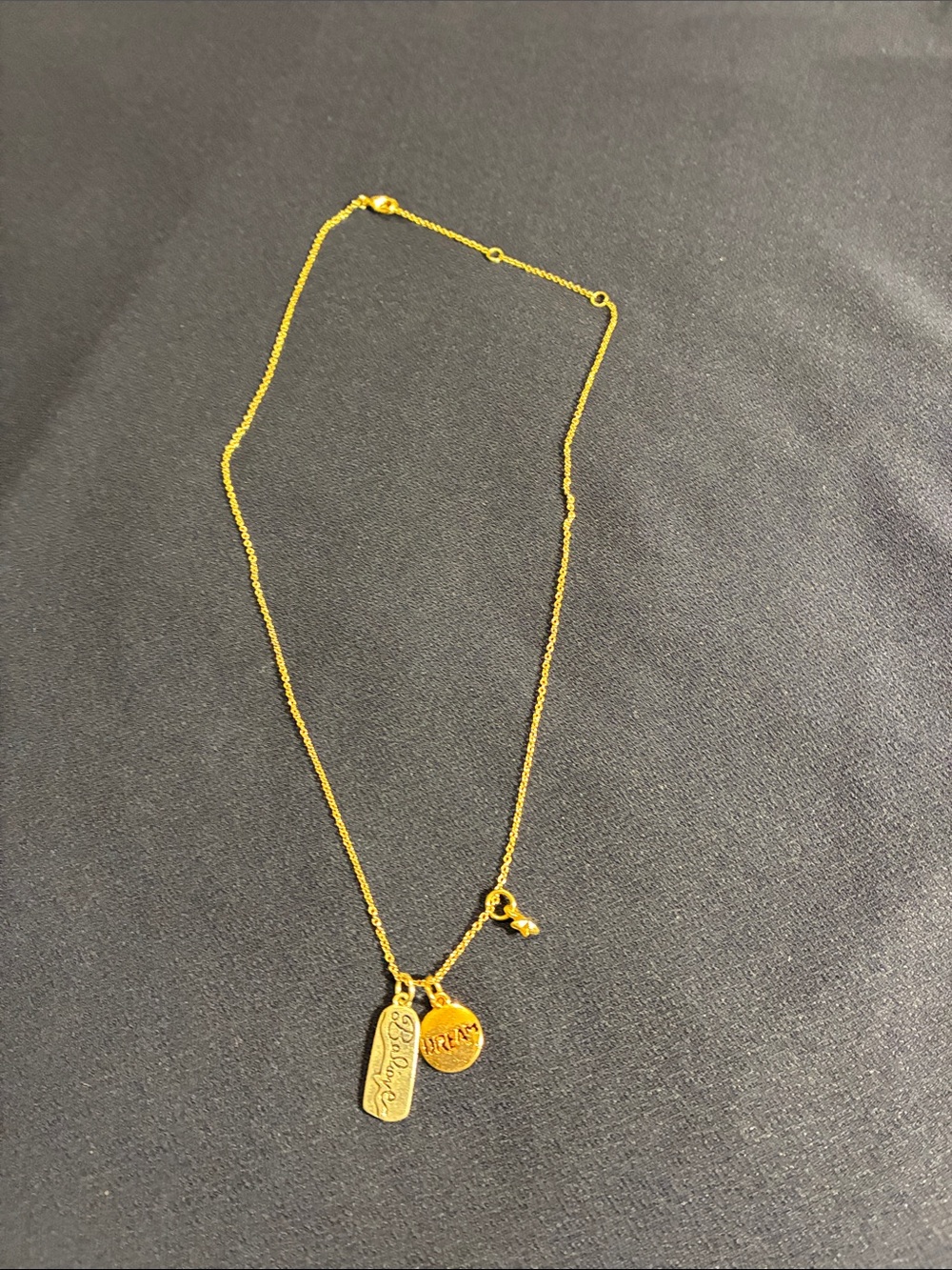 Source Unknown Gold-Tone Double Charm Necklace